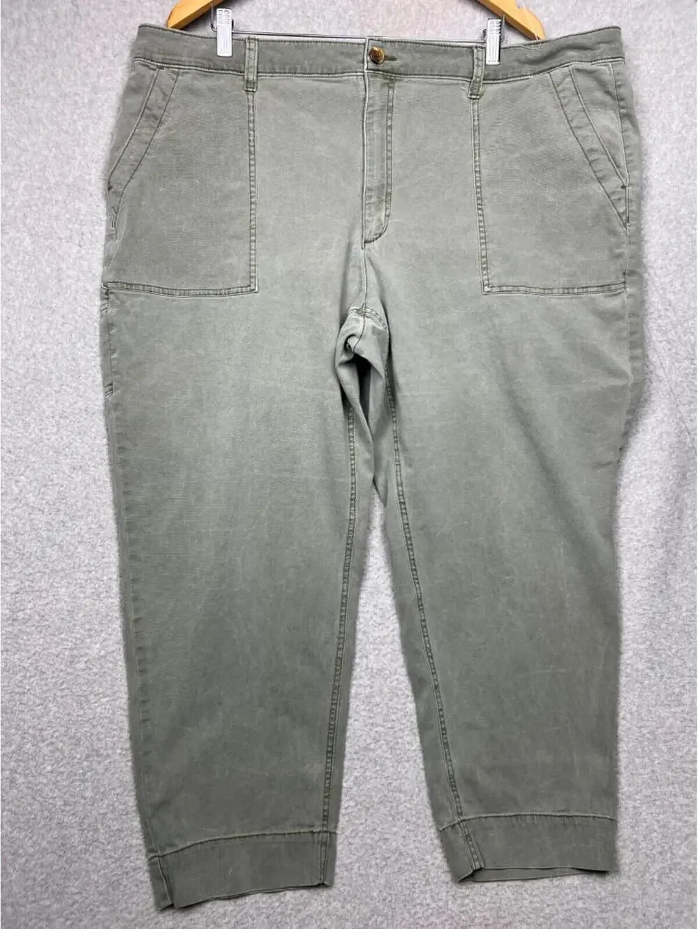 Old Navy Utility Cargo Cropped Canvas Pants Womens Plus Size 22 Simple Casual